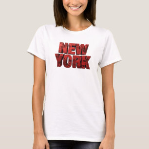 Iögonfallande röd NEW YORK Wearable Art T Shirt