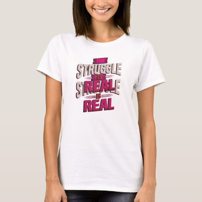 Iögonfallande Rött DEN STRIDER ÄR VERKLIG T Shirt (Framsida)