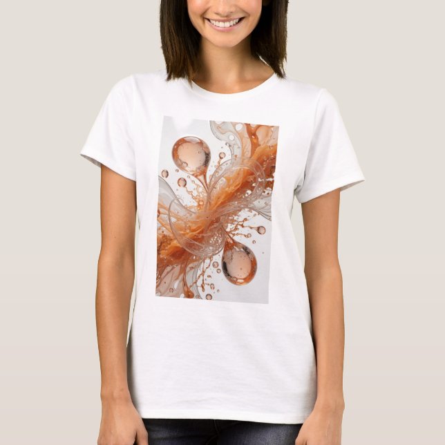 Iögonfallande silver ABSTRAKT KONST Grafisk t-shir T Shirt (Framsida)