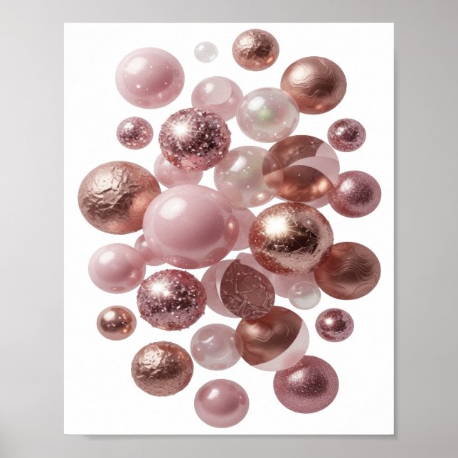 Iögonfallande silver ABSTRAKT KONST Konsttryck Poster (Framsidan)