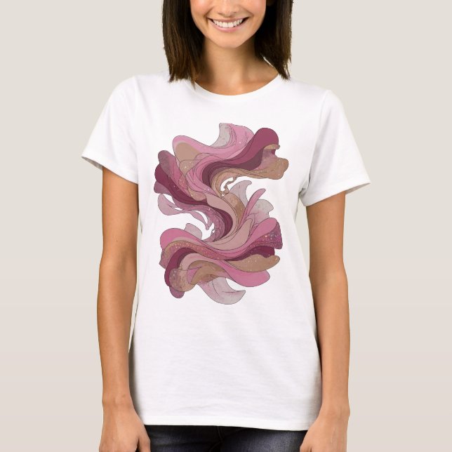 Iögonfallande silver ABSTRAKT KONST Konsttryck T Shirt (Framsida)