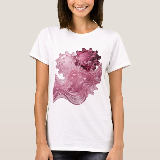 Iögonfallande silver ABSTRAKT KONST Statement Desi T Shirt (Framsida)