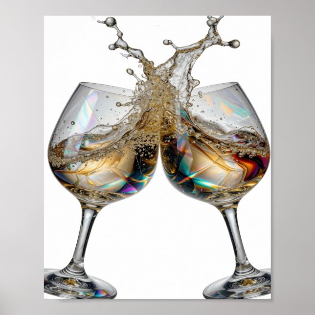Iögonfallande silver CHEERS textdesign Poster (Framsidan)