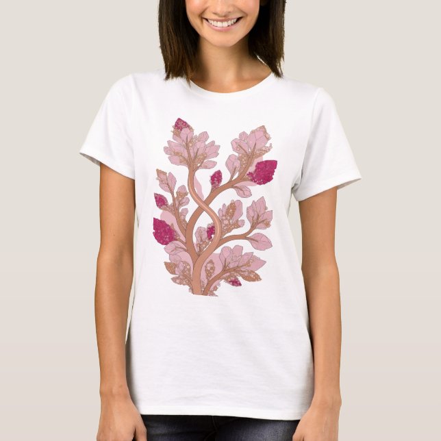 Iögonfallande silver CRYSTAL TREE Statement-design T Shirt (Framsida)