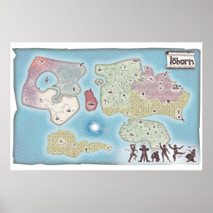 Iohorn Äventyr Fantasy Karta Poster