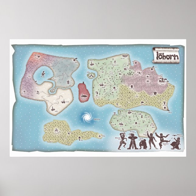 Iohorn Äventyr Fantasy Karta Poster (Framsidan)