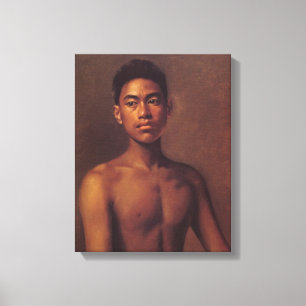"Iokepa, hawaiansk Fisher pojke" - Hubert Vos Canvastryck