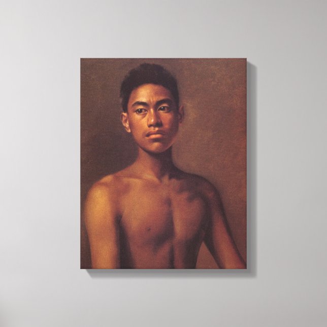 "Iokepa, Hawaiian Fisher Boy" - Hubert Vos Canvastryck (Framsida)
