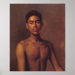 "Iokepa, Hubert Vos för hawaiansk Fisher pojke" - Poster