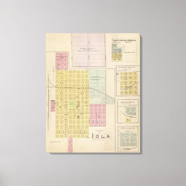 Iola, Torrance och Kellogg, Kansas Canvastryck (Framsida)