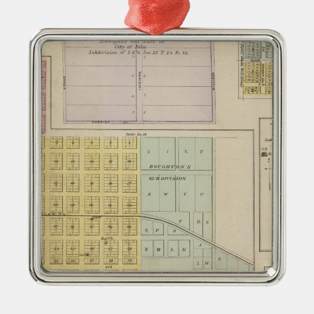 Iola, Torrance och Kellogg, Kansas Julgransprydnad Metall (Framsidan)