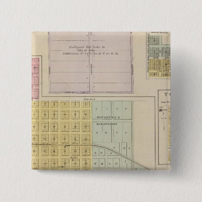 Iola, Torrance och Kellogg, Kansas Knapp (Framsida)