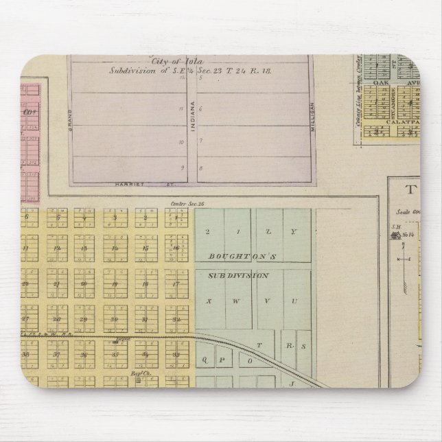 Iola, Torrance och Kellogg, Kansas Musmatta (Framsidan)
