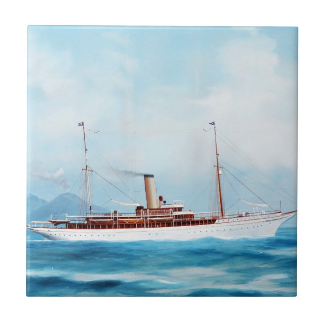 Iolanda Steam Yacht 1909 Kakelplatta (Framsidan)