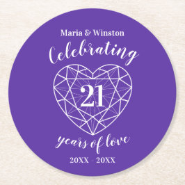 Iolitårsdagen 21 år party lila underlägg