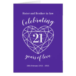 Iolite bröllop-årsdagen 21 år av kärlek-kort OBS kort