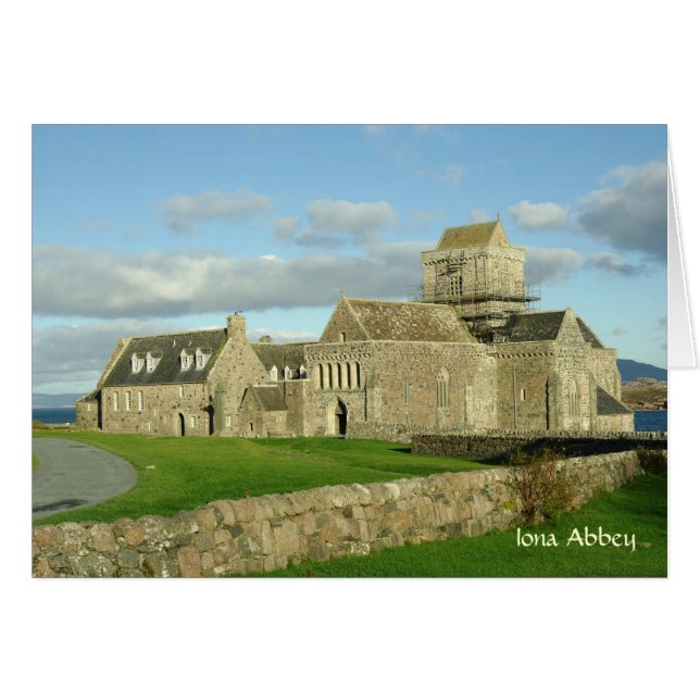 Iona Abbey Card Hälsningskort (Framsidan Horizontal)