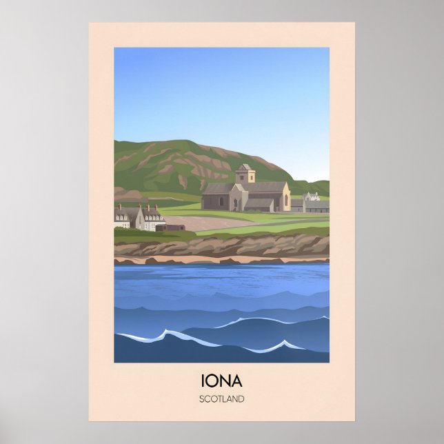 Iona Scotland Travel Poster (Framsidan)