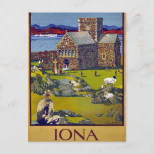 Iona Scotland Vintage resor Poster återställd Vykort