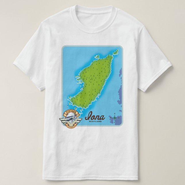 Iona Skottland karta T Shirt (Design framsida)
