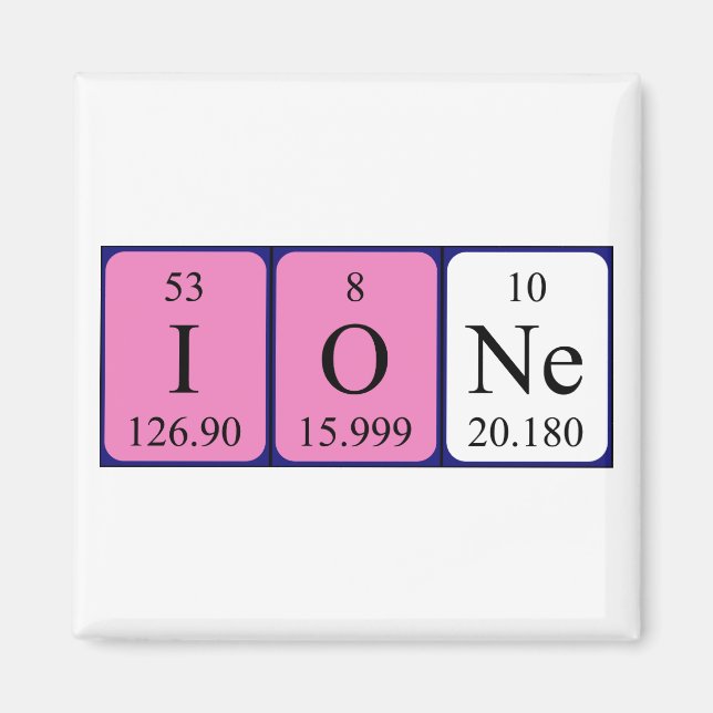 Ione periodisk magnet bord namn (Framsidan)