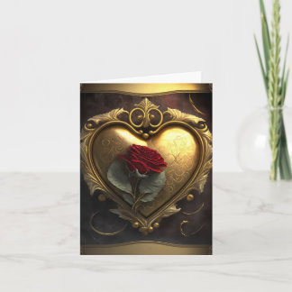 Ionic Guld Heart Ro Romantic Valentine Day Kort
