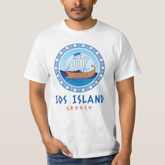 IOS, Greklands grekiska Frakt Design Manar T Shirt (Framsida)