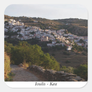 Ioulis - Kea Fyrkantigt Klistermärke