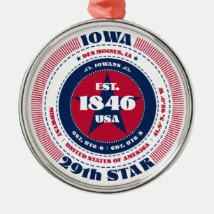 Iowa 29:e statliga julprydnaden julgransprydnad metall