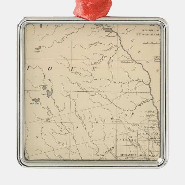 Iowa 2 julgransprydnad metall (Framsidan)