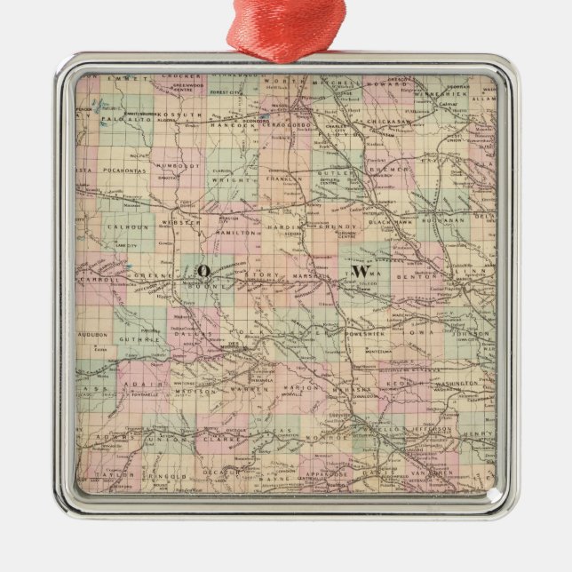 Iowa 3 julgransprydnad metall (Framsidan)