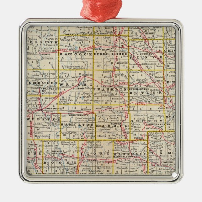 Iowa 6 julgransprydnad metall (Framsidan)