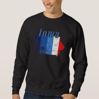 Iowa American State Outline Karta Usa Lång Ärmad Tröja