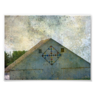 Iowa Barn på landsbygden med citrongam Fototryck