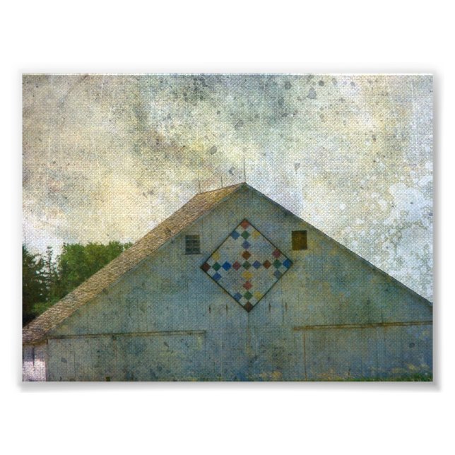 Iowa Barn på landsbygden med citrongam Fototryck (Framsidan)