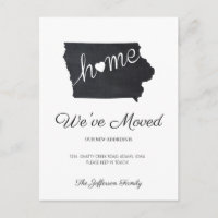 Iowa Chalkboard State Karta Flytta Postcard