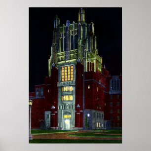 Iowa City Iowa Hospital Torn på natten Poster