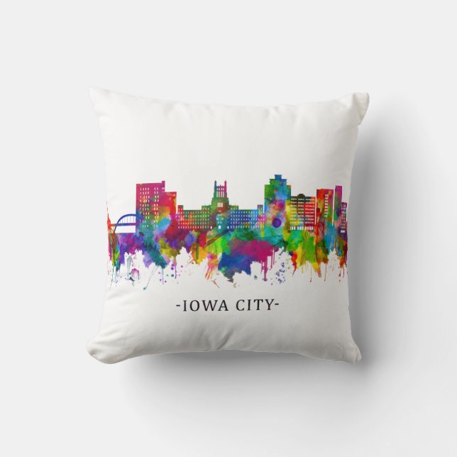Iowa City Iowa Skyline Kudde (Framsida)