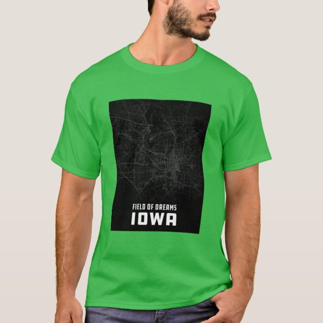 Iowa City Map Oversized T Shirt (Framsida)