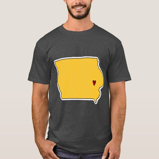 Iowa City State Outline T Shirt (Framsida)