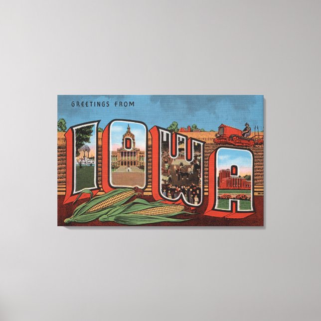 Iowa (Cornfields & Maj) - Stora Brev-scener Canvastryck (Framsida)