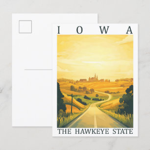 Iowa, delstaten Hawkeye, USA, Travel Ställe Vykort