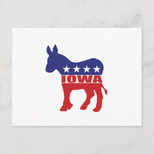 Iowa Democrat Donkey Vykort