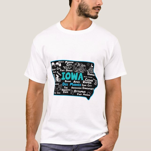 Iowa Des Moines Cedar Rapids, Sioux City, Mason T Shirt (Framsida)