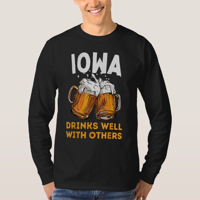 Iowa Drink Local Beer Drinking Micro Brew Craft Br T Shirt (Framsida)