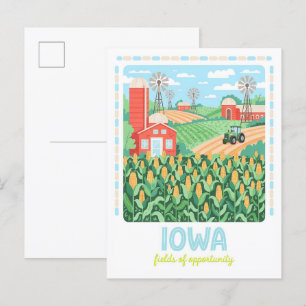 Iowa Fält of Opportunity USA Summer Travel Vykort