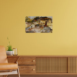 Iowa Farm Ruth Ziegler Rustic Americana Art Poster