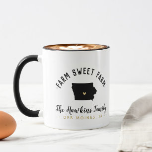 Iowa Farm Sweet Farm Family Monogram Mugg