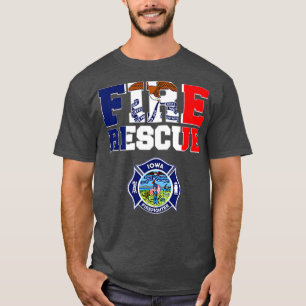 Iowa Fire Rädding Department Firefighters Firemen T Shirt