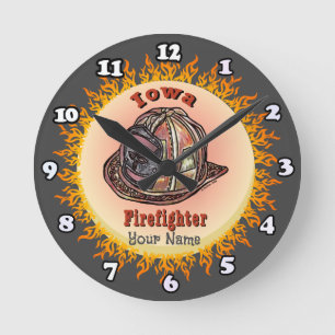Iowa Firefighter-klocka Rund Klocka